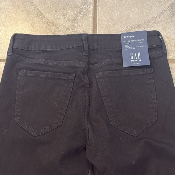 NWT GAP Denim Women’s 28 Regular Sculpted Legging Stretch Mid Rise Black Jean - Picture 4 of 8